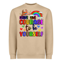 Mushroom courage to be yourself rainbow message Heavyweight Sweatshirt - LillyAllenDesigns