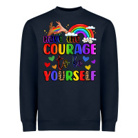 Navy courage to be yourself rainbow message Heavyweight Sweatshirt - LillyAllenDesigns