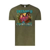 Vintage Olive untamed cowgirl Vintage Tee - NancyCooperArtShop