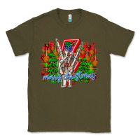 Army Green punk rock Merry Christmas Classic Tee - CowhideDigitalArt