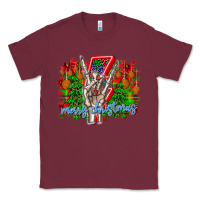Burgundy punk rock Merry Christmas Classic Tee - CowhideDigitalArt