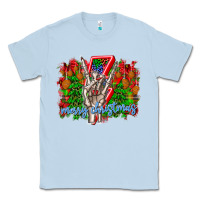 Dusty Blue punk rock Merry Christmas Classic Tee - CowhideDigitalArt