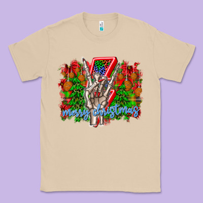 Punk Rock Merry Christmas Classic Tee Designed By Cowhidedigitalart