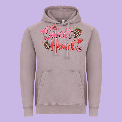 Sweet Heart Vintage Hoodie Designed By Maliassmallbusiness