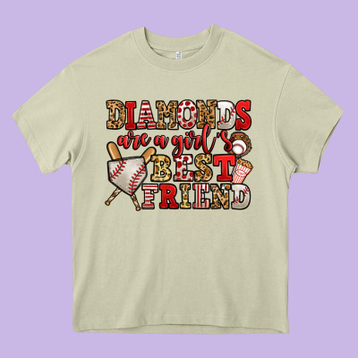 Diamonds Are A Girl's Best Friend Baseball Heavy Core Tee Designed By Jasminsmagicworld
