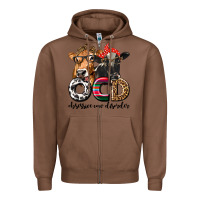 Chestnut OCD Obsessive Cow Disorder Zipper Hoodie - texasbilliewilder