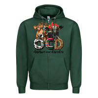 Sports Green OCD Obsessive Cow Disorder Zipper Hoodie - texasbilliewilder