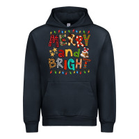Navy Merry And Bright Urban Hoodie - FaDigitalArtStudio