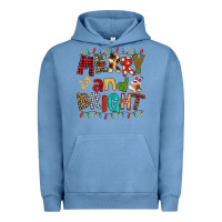Pigment Pebble Blue Merry And Bright Urban Hoodie - FaDigitalArtStudio