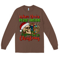 Chestnut when you’re dead inside but it's christmas Long Sleeve Tee - BundleAndBundleShop