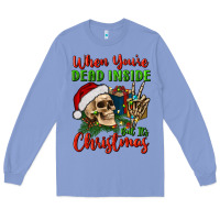 Colony Blue when you’re dead inside but it's christmas Long Sleeve Tee - BundleAndBundleShop