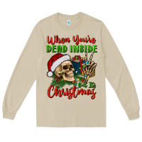 Mushroom when you’re dead inside but it's christmas Long Sleeve Tee - BundleAndBundleShop