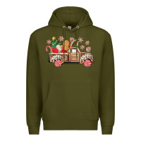 Army Green christmas gingerbread truck Premium Hoodie - CowGirlArtShop
