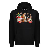 Black christmas gingerbread truck Premium Hoodie - CowGirlArtShop