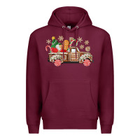 Burgundy christmas gingerbread truck Premium Hoodie - CowGirlArtShop