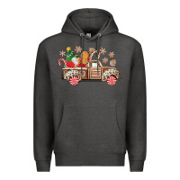 Charcoal Heather christmas gingerbread truck Premium Hoodie - CowGirlArtShop
