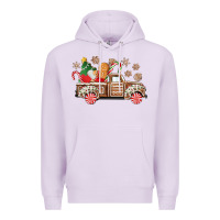 Lilac christmas gingerbread truck Premium Hoodie - CowGirlArtShop