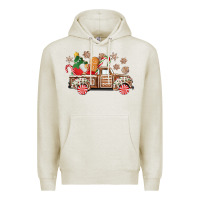 Oatmeal Heather christmas gingerbread truck Premium Hoodie - CowGirlArtShop