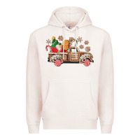 Pale Pink christmas gingerbread truck Premium Hoodie - CowGirlArtShop