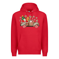 Red christmas gingerbread truck Premium Hoodie - CowGirlArtShop