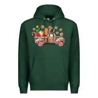 Sports Green christmas gingerbread truck Premium Hoodie - CowGirlArtShop