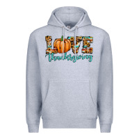 Heather Grey love thanksgiving pumpkin Premium Hoodie - JahusDesignShop