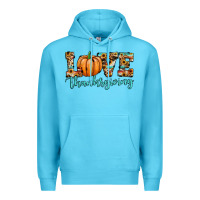 Ocean Blue love thanksgiving pumpkin Premium Hoodie - JahusDesignShop
