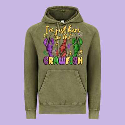 I'm Just Here For The Crawfish Vintage Hoodie Designed By Maliassmallbusiness
