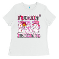 White freaking freezing with Snowmans Ladies Tee - AdoDesignShop