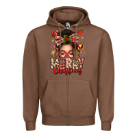 Chestnut merry christmas messy bun Zipper Hoodie - texasbilliewilder