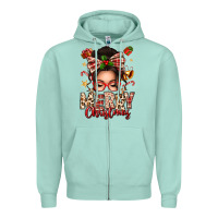 Seafoam merry christmas messy bun Zipper Hoodie - texasbilliewilder