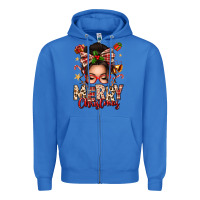 True Royal merry christmas messy bun Zipper Hoodie - texasbilliewilder