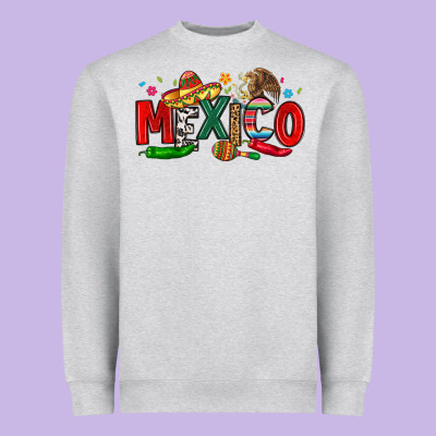 Colorful Mexico Collage Heavyweight Sweatshirt Designed By Lillyallendesigns