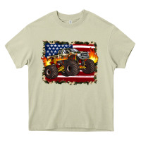 Mossy american flag monster truck Heavy Core Tee - Artiststas