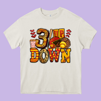 Three Up Three Down Softball Heavy Core Tee Designed By Jasminsmagicworld