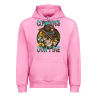Fuchsia Pink Cowboys Don't Die Urban Hoodie - FaDigitalArtStudio