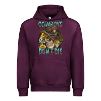 Mauve Wine Cowboys Don't Die Urban Hoodie - FaDigitalArtStudio