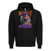 Black Black cat apothecary Zipper Hoodie - NancyCooperArtShop