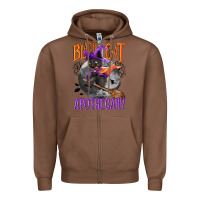 Chestnut Black cat apothecary Zipper Hoodie - NancyCooperArtShop