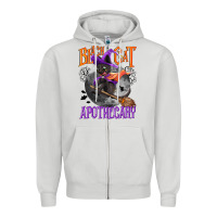 Dove Grey Black cat apothecary Zipper Hoodie - NancyCooperArtShop