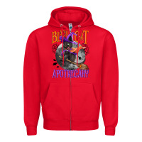 Red Black cat apothecary Zipper Hoodie - NancyCooperArtShop