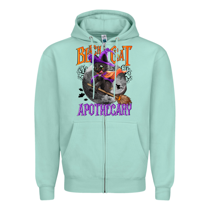 Black Cat Apothecary Zipper Hoodie by NancyCooperArtShop | Teevron
