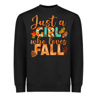 Black just a girl who loves fall Heavyweight Sweatshirt - BundleAndBundleShop