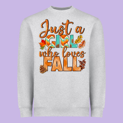 Just A Girl Who Loves Fall Heavyweight Sweatshirt Designed By Bundleandbundleshop