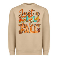 Mushroom just a girl who loves fall Heavyweight Sweatshirt - BundleAndBundleShop