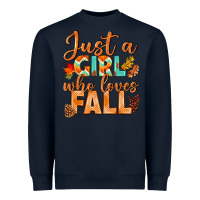 Navy just a girl who loves fall Heavyweight Sweatshirt - BundleAndBundleShop