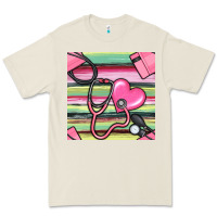 Bone Nurse Stethoscope Seamless Pattern Premium Tee - BundleAndBundleShop