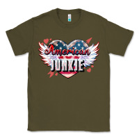 Army Green American junkie Classic Tee - NancyCooperArtShop
