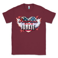 Burgundy American junkie Classic Tee - NancyCooperArtShop