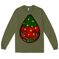 Army Green Christmas  teardrop Long Sleeve Tee - BundleAndBundleShop